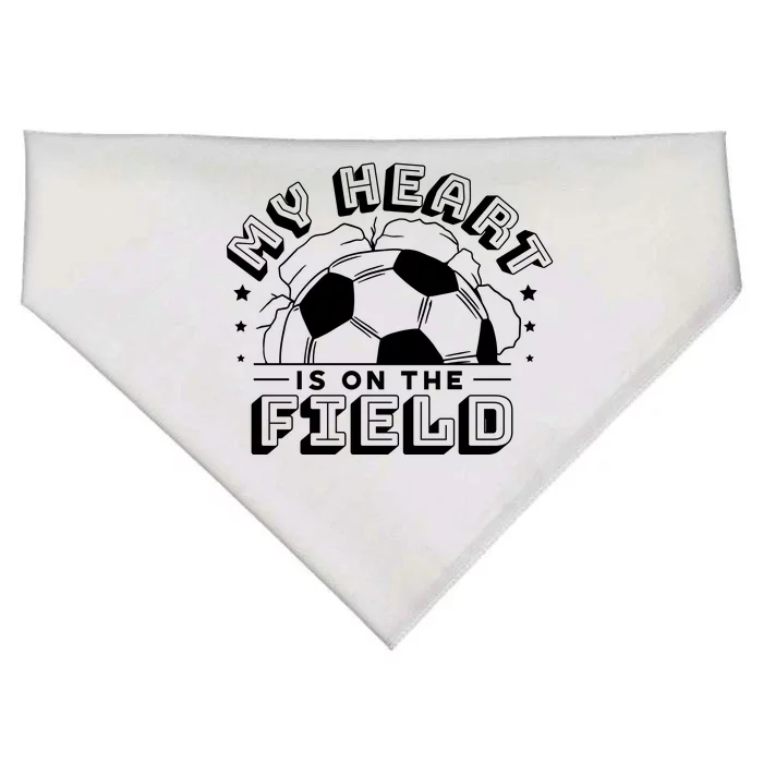 My Heart Is On The Field Soccer USA-Made Doggie Bandana