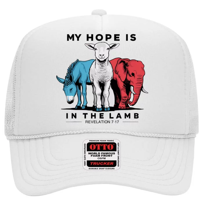 My Hope Is In The Lamb High Crown Mesh Trucker Hat