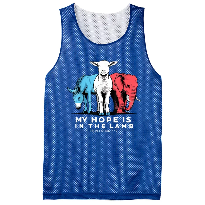 My Hope Is In The Lamb Christian God Jesus Mesh Reversible Basketball Jersey Tank