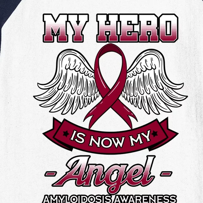 My Hero Is Now My Angel Amyloidosis Blood Disorder Patients Gift Baseball Sleeve Shirt