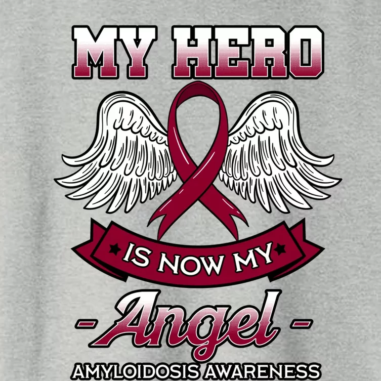 My Hero Is Now My Angel Amyloidosis Blood Disorder Patients Gift Women's Crop Top Tee