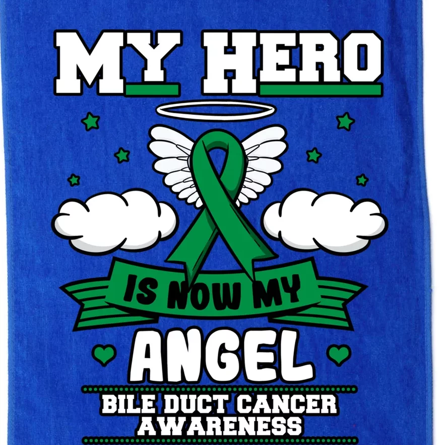 My Hero Is Now My Angel Bile Duct Cancer Awareness Fighter Gift Platinum Collection Golf Towel