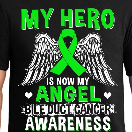 My Hero Is Now My Angel Bile Duct Cancer Awareness Gift Pajama Set