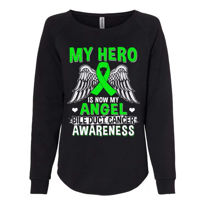 My Hero Is Now My Angel Bile Duct Cancer Awareness Gift Womens California Wash Sweatshirt