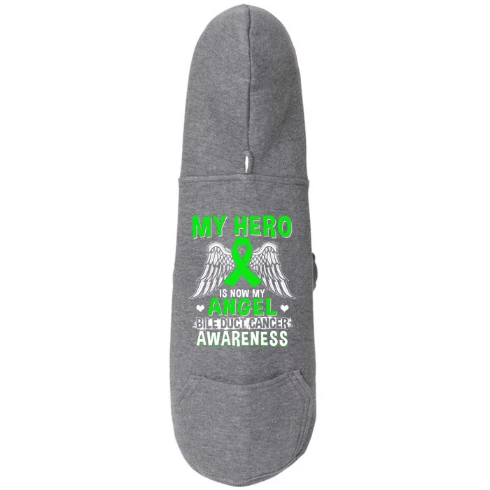 My Hero Is Now My Angel Bile Duct Cancer Awareness Gift Doggie 3-End Fleece Hoodie