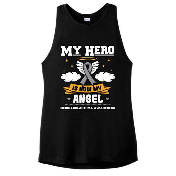 My Hero Is Now My Angel Medulloblastoma Brain Tumor Advocate Gift Ladies Tri-Blend Wicking Tank