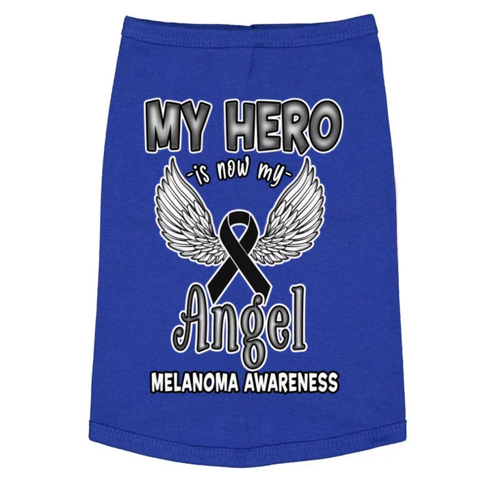 My Hero Is Now My Angel Melanoma Awareness Skin Cancer Gift Doggie Tank