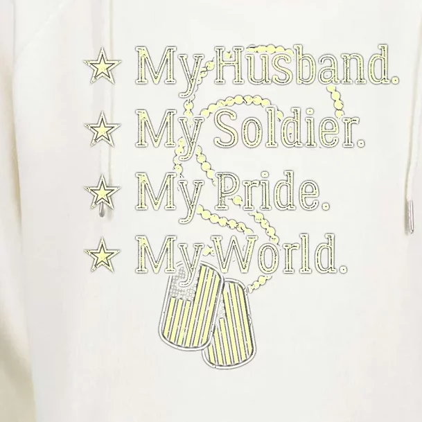 My Husband Is A Soldier Hero Proud Military Wife Army Spouse Funny Gift Womens Funnel Neck Pullover Hood