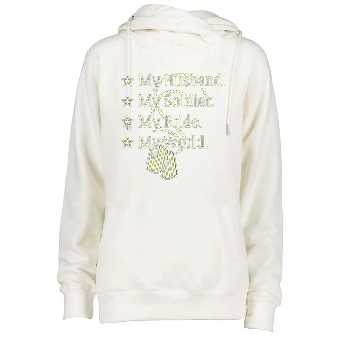 My Husband Is A Soldier Hero Proud Military Wife Army Spouse Funny Gift Womens Funnel Neck Pullover Hood