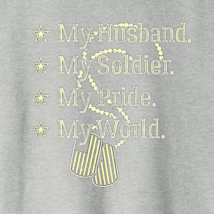 My Husband Is A Soldier Hero Proud Military Wife Army Spouse Funny Gift Women's Crop Top Tee