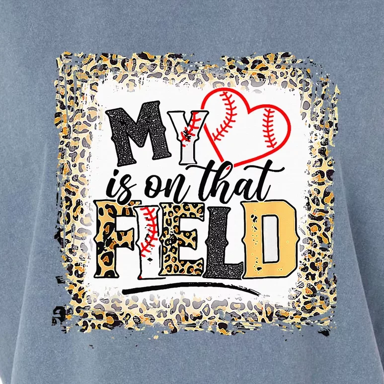 My Heart Is On That Field Tee Baseball Softball Mom Garment-Dyed Women's Muscle Tee