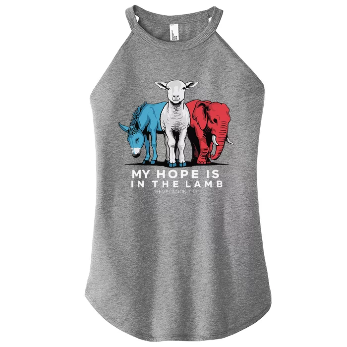 My Hope Is In The Lamb Christian God Jesus Women’s Perfect Tri Rocker Tank