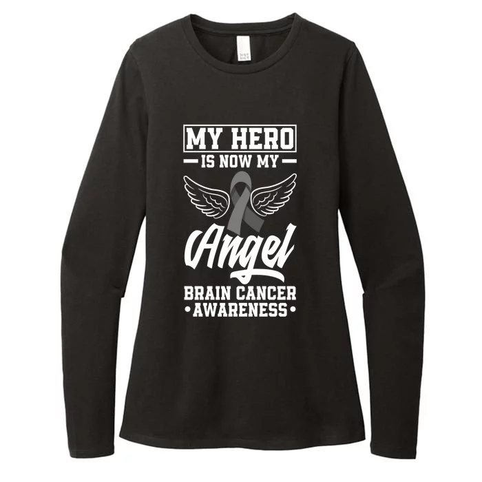 My Hero Is Now My Angel Brain Tumor Brain Cancer Awareness Gift Womens CVC Long Sleeve Shirt