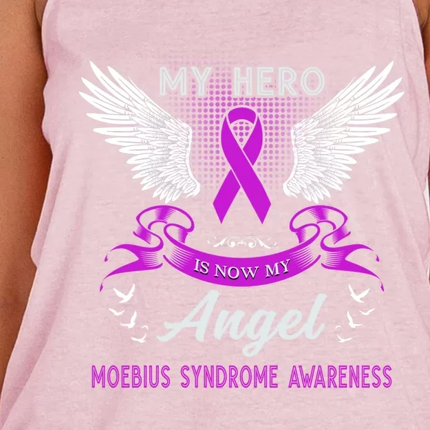 My Hero Is Now My Angel Moebius Syndrome Awareness Month Cool Gift Women's Knotted Racerback Tank