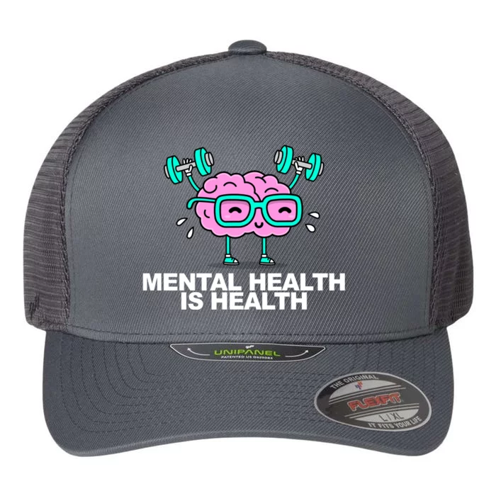 Mental Health Is Health Brain Workout Flexfit Unipanel Trucker Cap