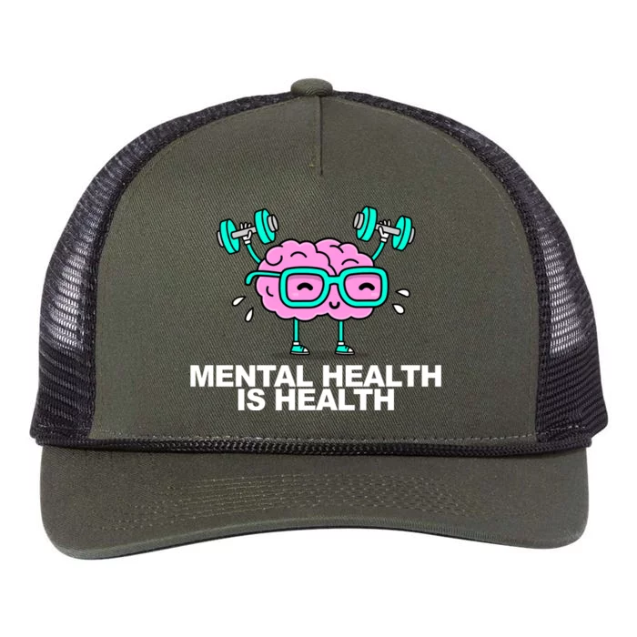 Mental Health Is Health Brain Workout Retro Rope Trucker Hat Cap