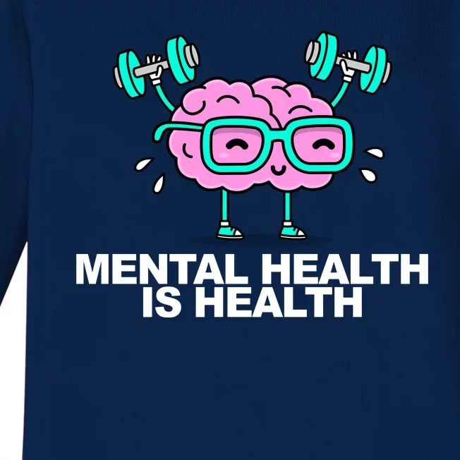 Mental Health Is Health Brain Workout Baby Long Sleeve Bodysuit