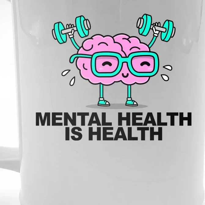 Mental Health Is Health Brain Workout Front & Back Beer Stein