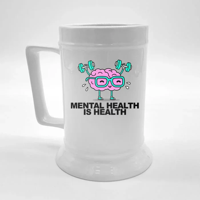 Mental Health Is Health Brain Workout Front & Back Beer Stein