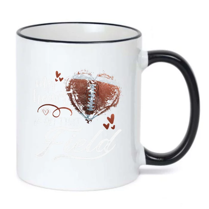 My Heart Is On That Field Football Heart Mother's Day Black Color Changing Mug