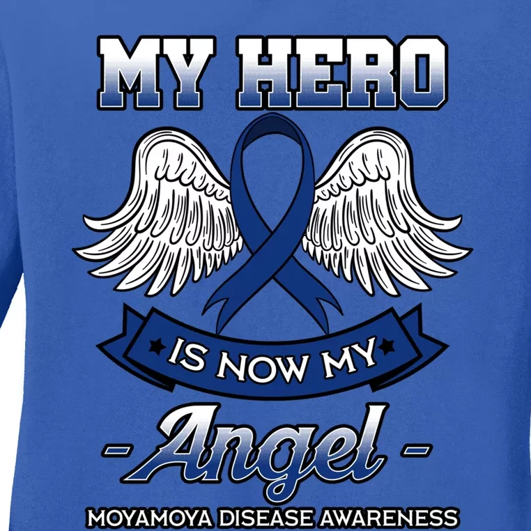 My Hero Is Now My Angel Moyamoya Disease Cerebrovascular Funny Gift Ladies Long Sleeve Shirt