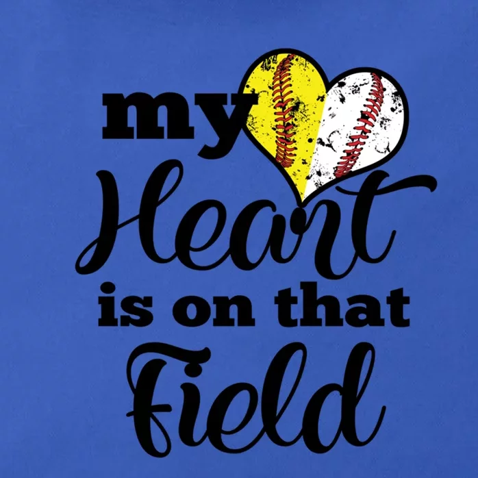 My Heart Is On That Field Baseball Softball Parent Gift Zip Tote Bag