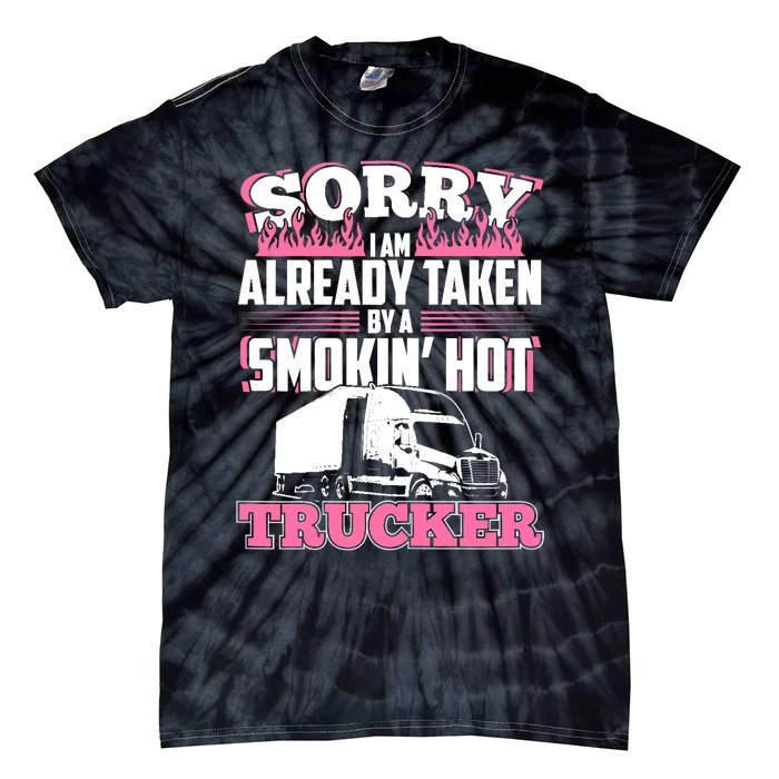 My Husband Is A Truck Driver Wo Gift Trucker Wife Tie-Dye T-Shirt