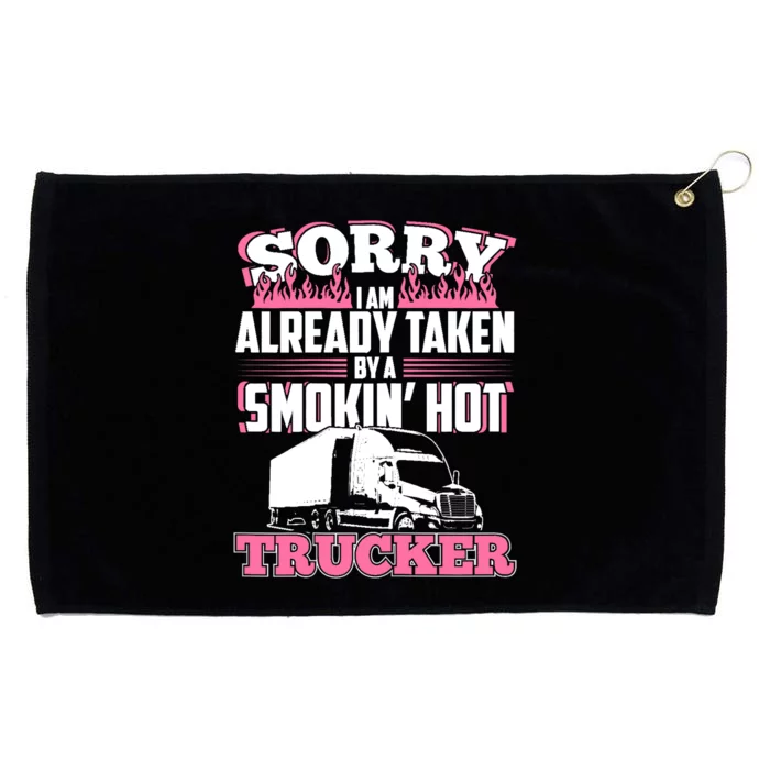 My Husband Is A Truck Driver Wo Gift Trucker Wife Grommeted Golf Towel