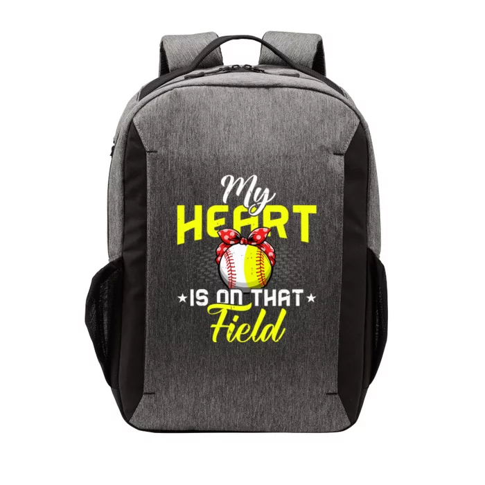 My Heart Is On That Field Baseball Softball Mom Wo Wife Vector Backpack