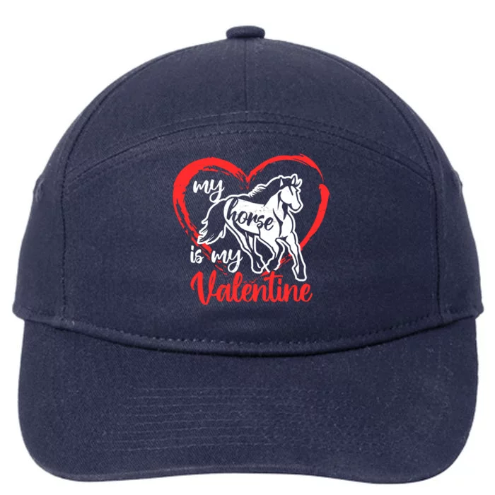 My Horse Is My Valentine's Day Gift 7-Panel Snapback Hat