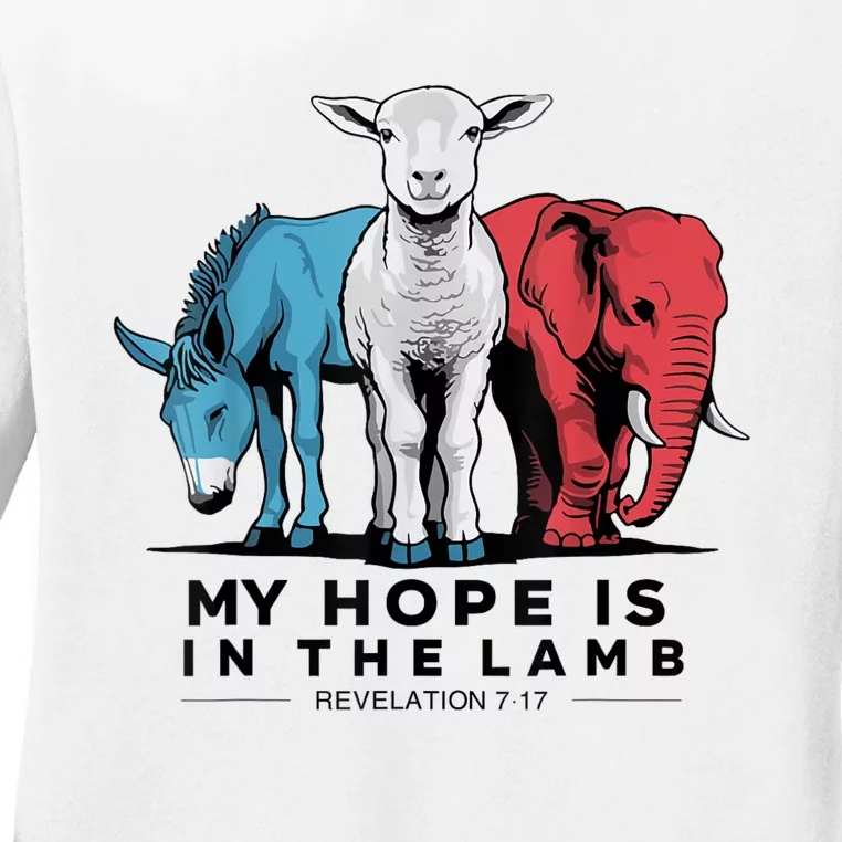 My Hope Is In The Lamb God Jesus Ladies Long Sleeve Shirt