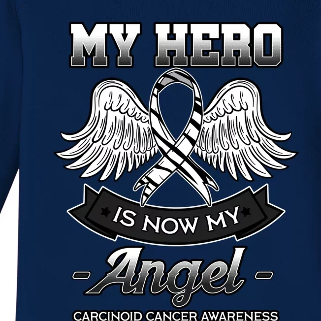 My Hero Is Now My Angel Carcinoid Tumors Awareness Gift Baby Long Sleeve Bodysuit