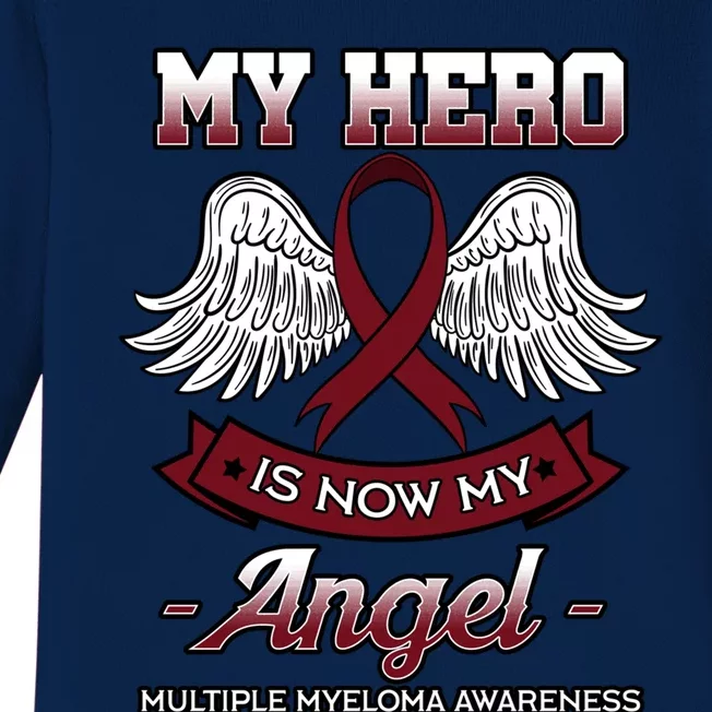 My Hero Is Now My Angel Multiple Myeloma Mm Patient Gift Baby Long Sleeve Bodysuit