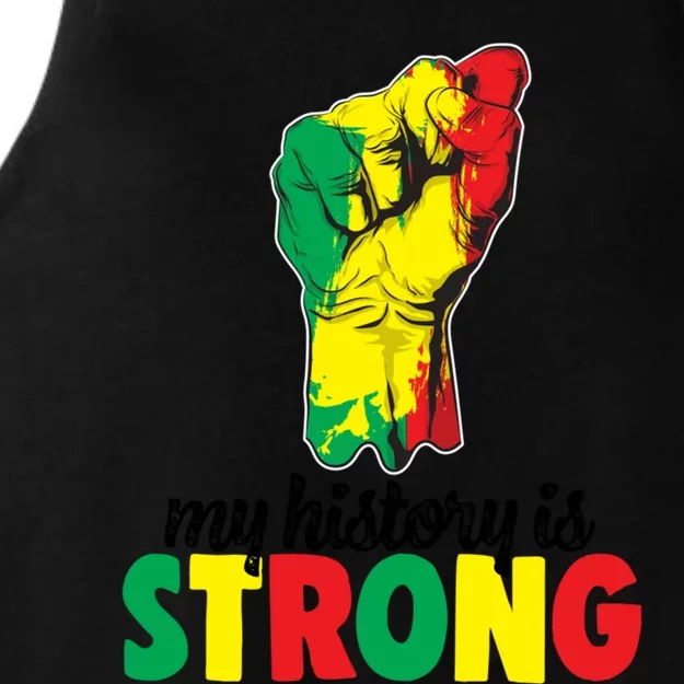 My History Is Strong Junetheen Black History Power African Gift Ladies Tri-Blend Wicking Tank