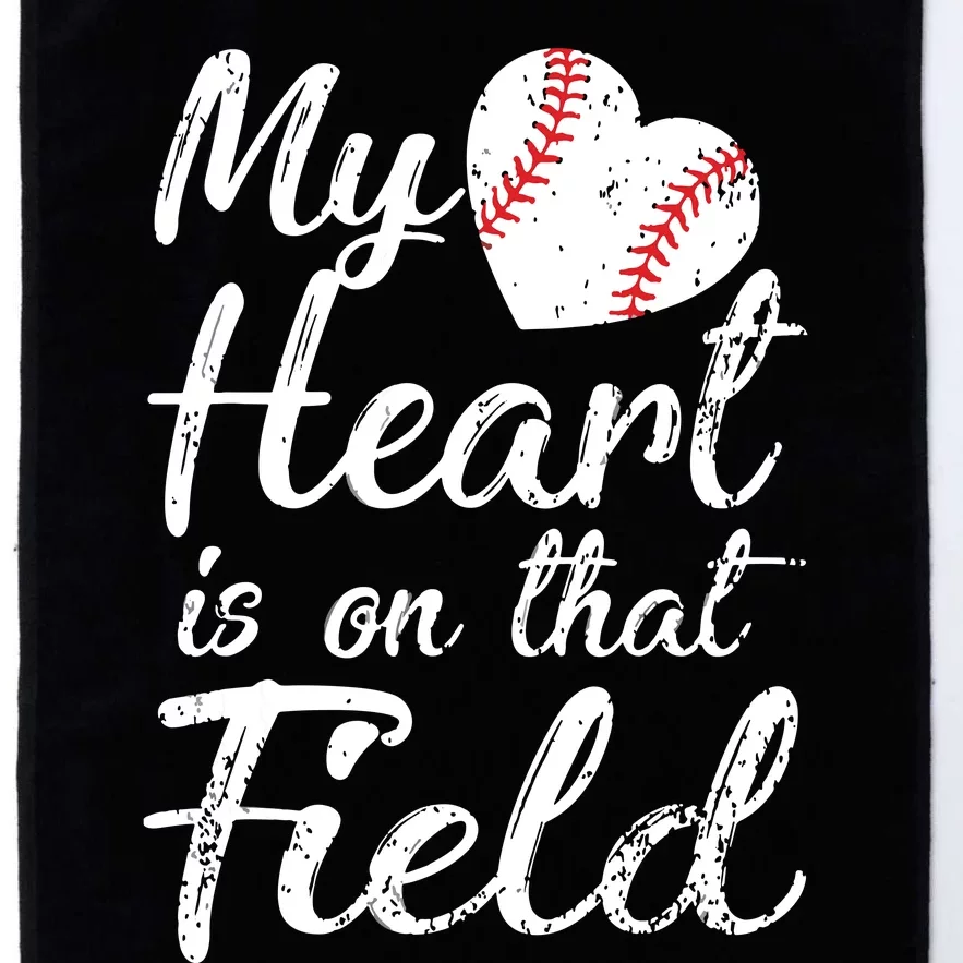 My Heart Is On That Field Tee Baseball Softball Mom Gifts Platinum Collection Golf Towel