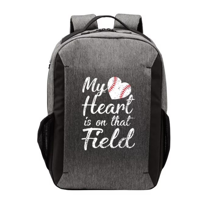 My Heart Is On That Field Tee Baseball Softball Mom Gifts Vector Backpack