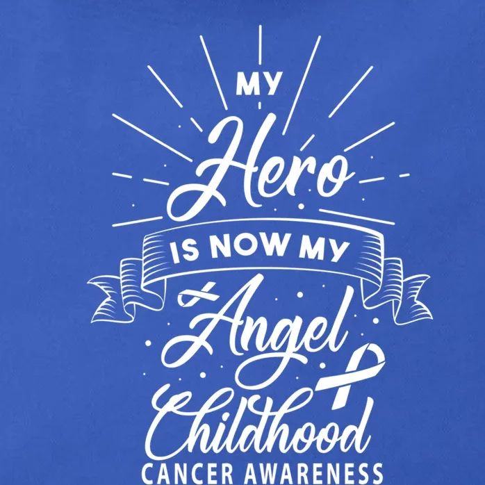 My Hero Is Now My Angel Hood Cancer Awareness Funny Gift Zip Tote Bag