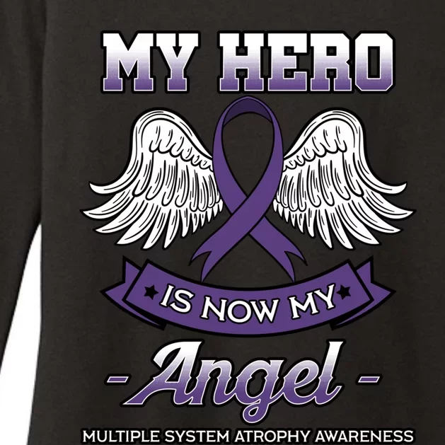 My Hero Is Now My Angel Multiple System Atrophy Disorder Gift Womens CVC Long Sleeve Shirt