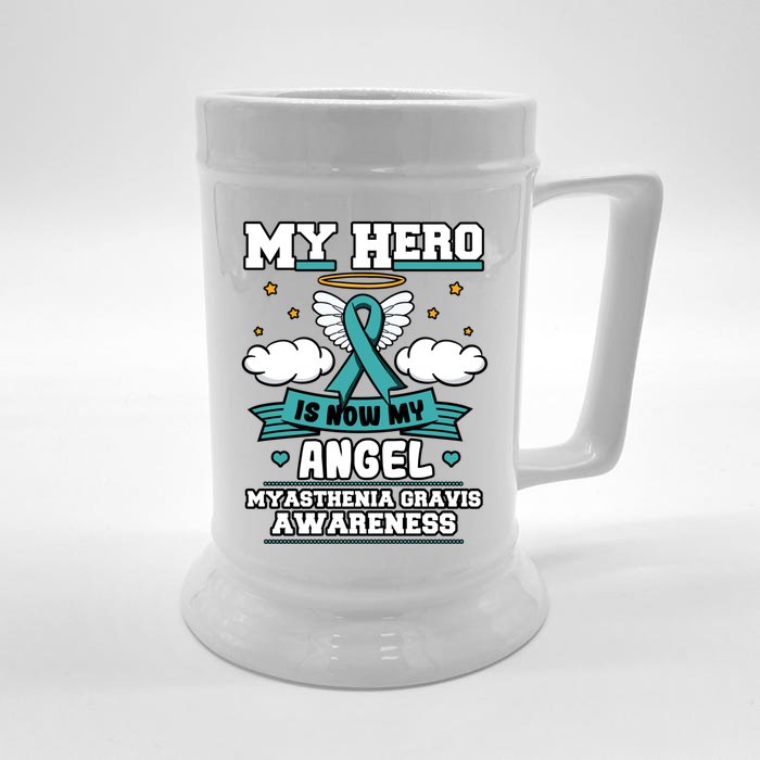 My Hero Is Now My Angel Myasthenia Gravis Clouds Neurologist Gift Front & Back Beer Stein