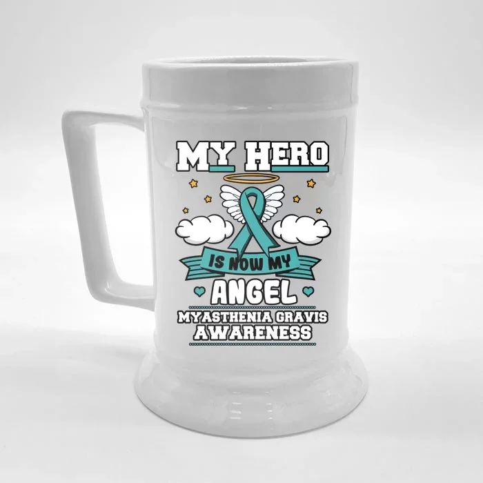 My Hero Is Now My Angel Myasthenia Gravis Clouds Neurologist Gift Front & Back Beer Stein