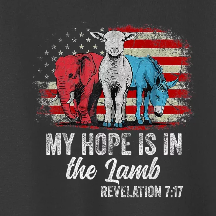 My Hope Is In The Lamb Scripture Elephant Donkey Us Flag Toddler T-Shirt