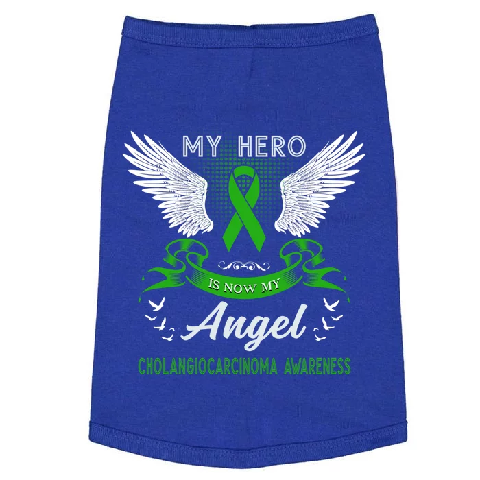 My Hero Is Now My Angel Cholangiocarcinoma Awareness Month Gift Doggie Tank