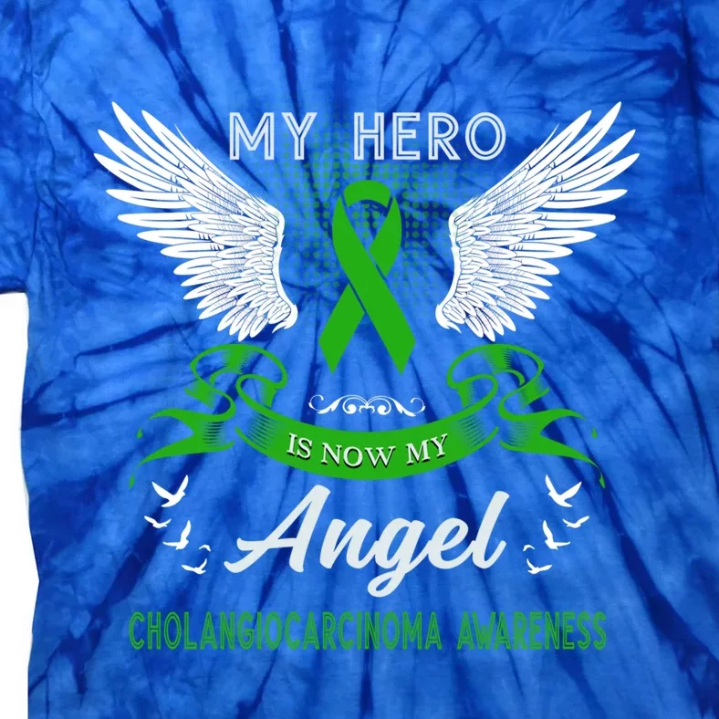 My Hero Is Now My Angel Cholangiocarcinoma Awareness Month Gift Tie-Dye T-Shirt