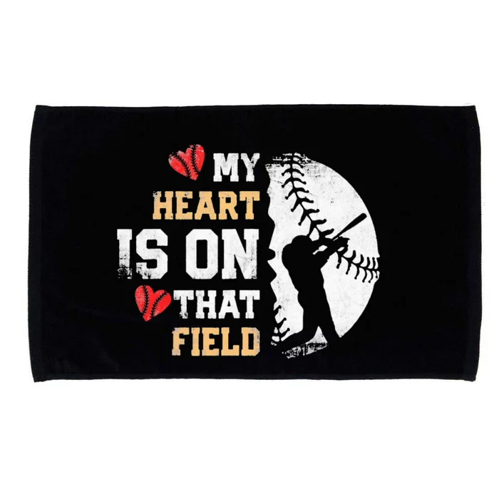 My Heart Is On That Field Baseball Softball Mom Microfiber Hand Towel