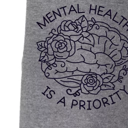 Mental Health Is A Priority Doggie 3-End Fleece Hoodie