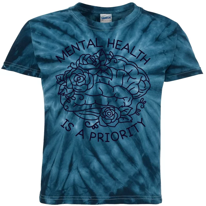 Mental Health Is A Priority Kids Tie-Dye T-Shirt