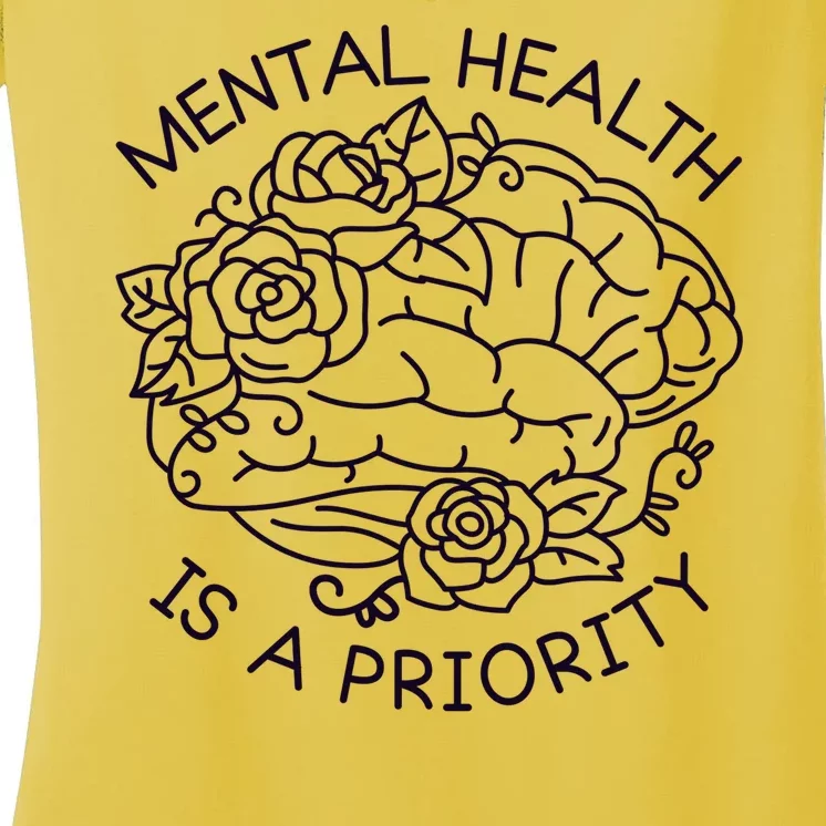 Mental Health Is A Priority Women's V-Neck T-Shirt