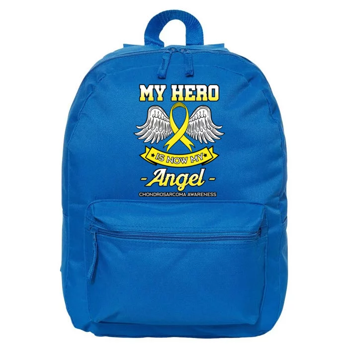 My Hero Is Now My Angel Chondrosarcoma Bone Cancer Sarcoma Gift 16 in Basic Backpack