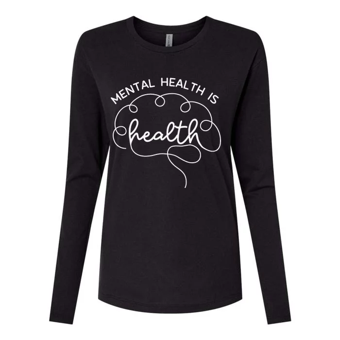 Mental Health Is Health Cute Brain Mental Health Awareness Womens Cotton Relaxed Long Sleeve T-Shirt