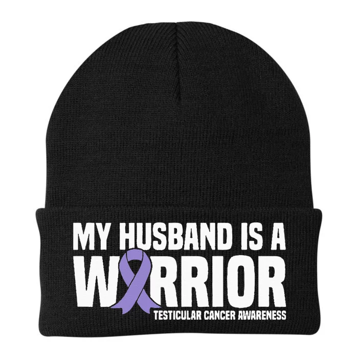 My Husband Is A Warrior Testicular Cancer Awareness Knit Cap Winter Beanie